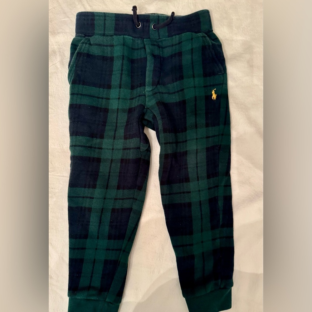 Polo by Ralph Lauren Kids Green Plaid Tartan Matching Set - Picture 3 of 5
